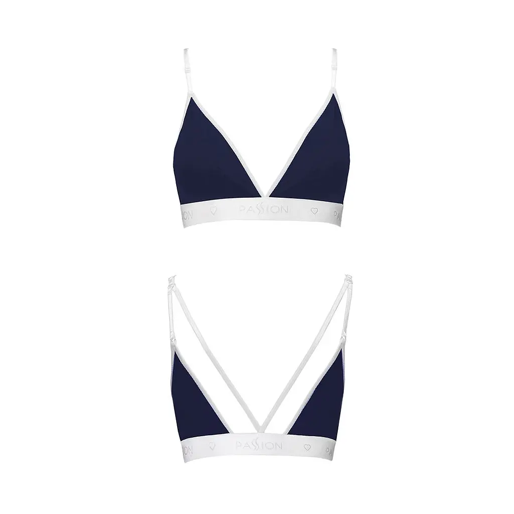 Спортивний топ з подвійними бретелями Passion PS007 TOP L, navy blue - фото 5