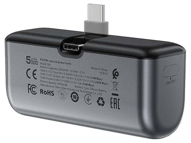 Зовнішній акумулятор (Power Bank) Acefast M9 5000mAh 20W Black - фото 3