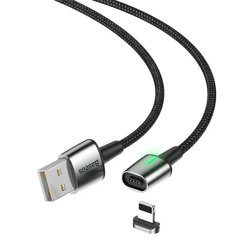 Кабель Baseus Zinc Fabric Magnetic Cable USB to Lightning 1.5A 2m CALXC-B01 Black - фото 5
