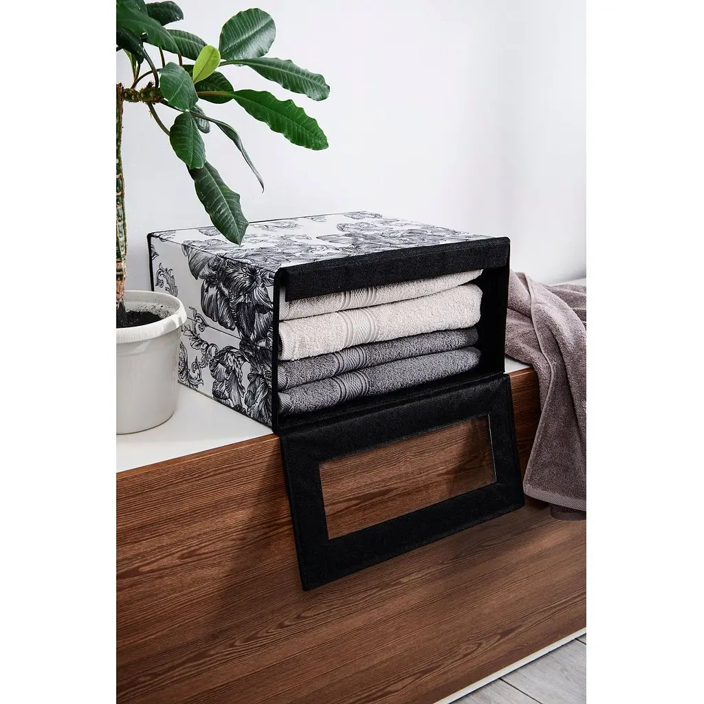 Органайзер Idea Home Anthracite Flowers NP-256 для білизни 40x32x20 см (NP-256 ткан. з/кр д/взуття Anthracite Flowers) - фото 3