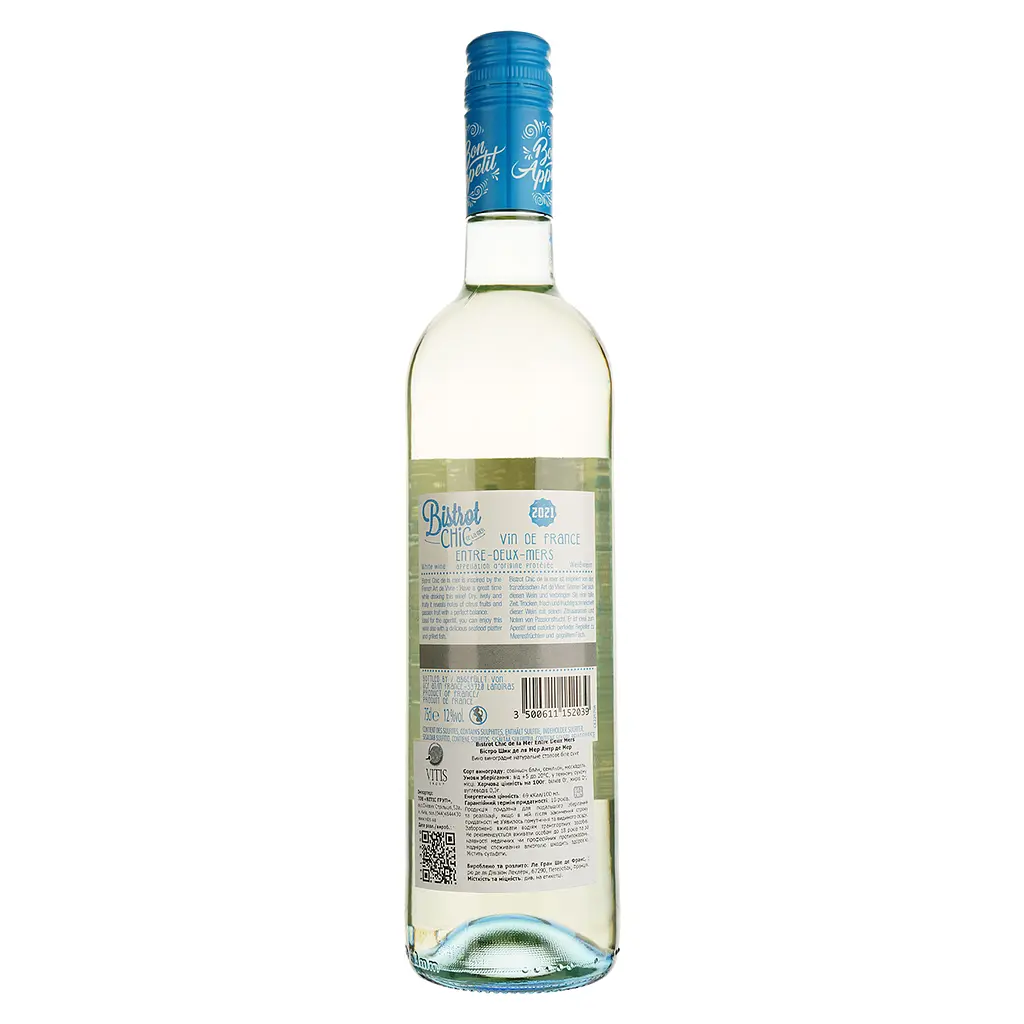 Вино Bistrot Chic de la Mer Blanc Entre Deux Mers, біле, сухе, 11,5%, 0,75 л (1313350) - фото 2