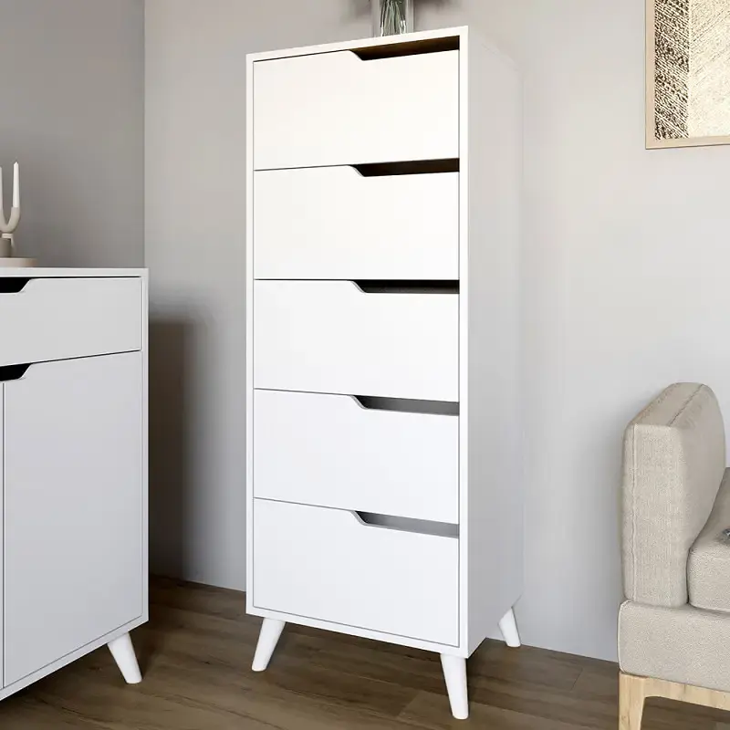 Комплект меблів для вітальні М-ЗОН Борн Німфея Альба (білий) 5 предметів з білими ніжками (MZN-031067) - фото 3