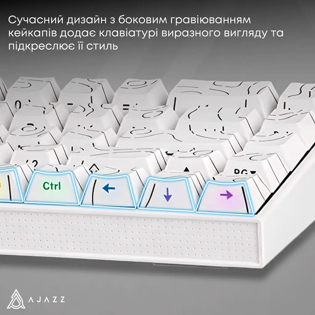 Клавиатура Ajazz NK68 Red switches Side contour White (NK68-R-S-W) - фото 15