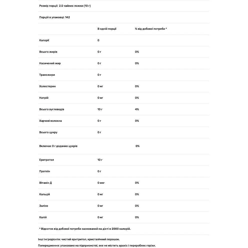 Эритритол сахарозаменитель Now Foods Erythritol 1134 г - фото 3