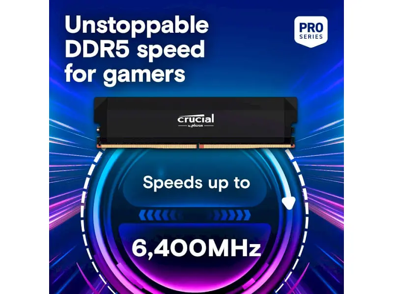 Пам'ять для настільних комп'ютерів Crucial 16 GB DDR5 6400 MHz Pro Overclocking Black (CP16G64C38U5B) - фото 6