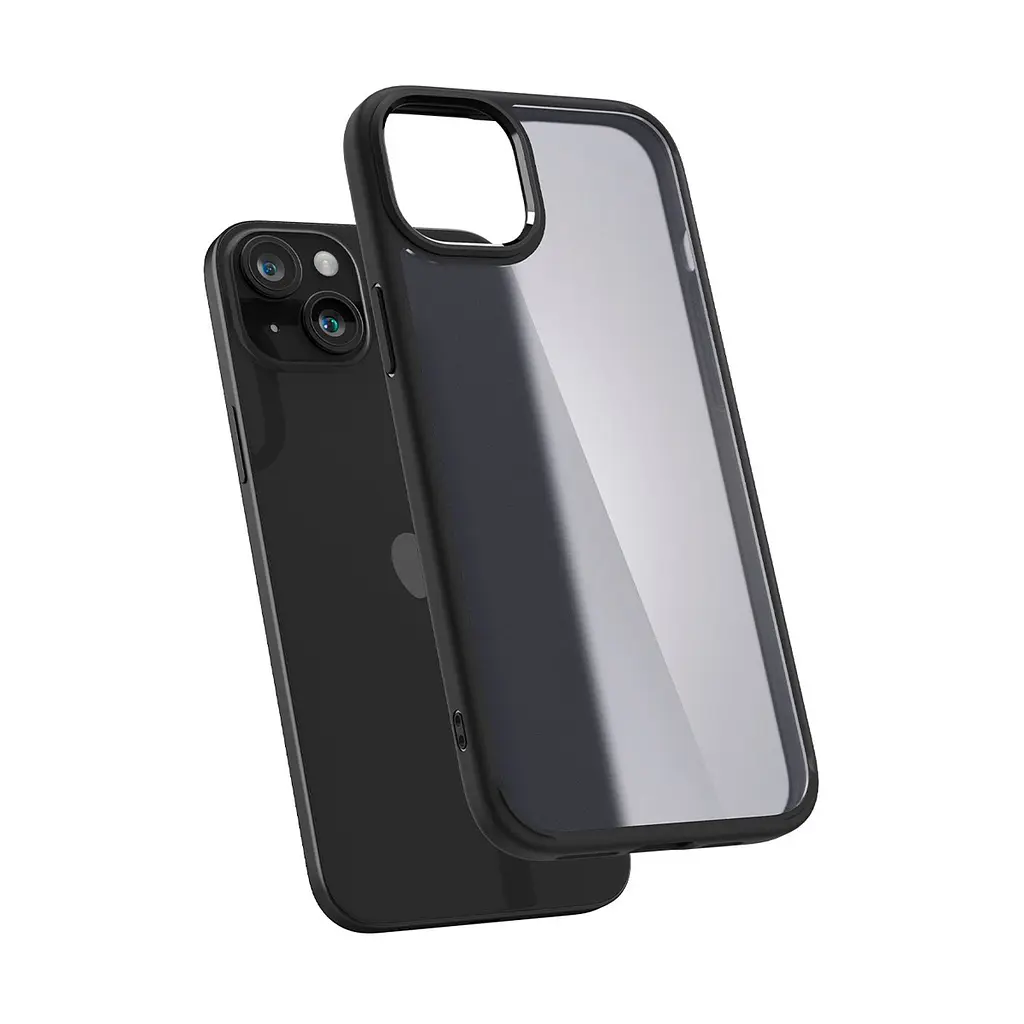 Чехол Spigen Ultra Hybrid для iPhone 15 Plus Frost Black (ACS06656) + защитное стекло - фото 7