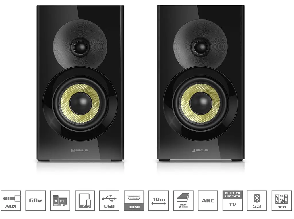 Комп'ютерні колонки REAL-EL S470B Hi-Fi 60 W Bluetooth, Optical, HDMI Black - фото 2