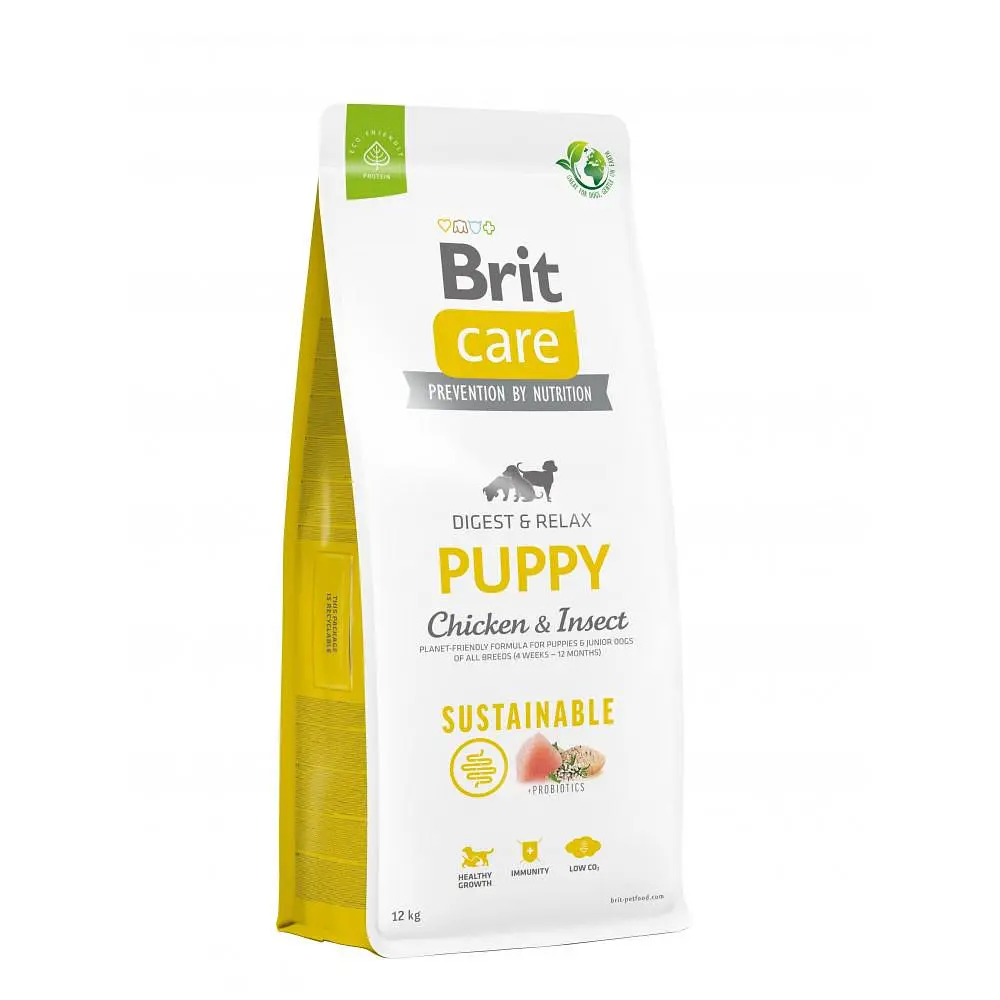 Сухий корм Brit Care Dog Sustainable Puppy для цуценят, з куркою та комахами 12 кг (арт.172171/558629)