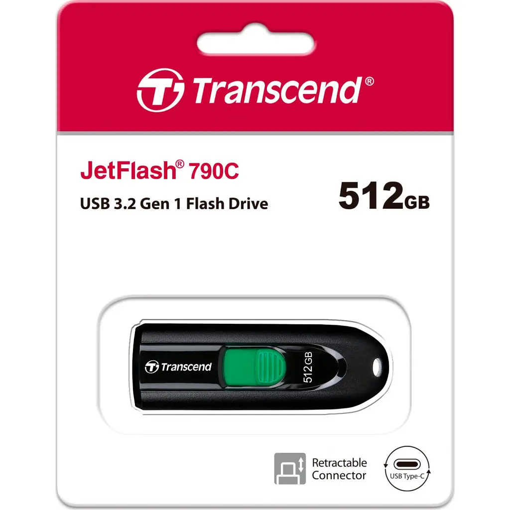 USB флеш накопичувач Transcend 512GB JetFlash 790C USB 3.1 Type-C (TS512GJF790C) - фото 7