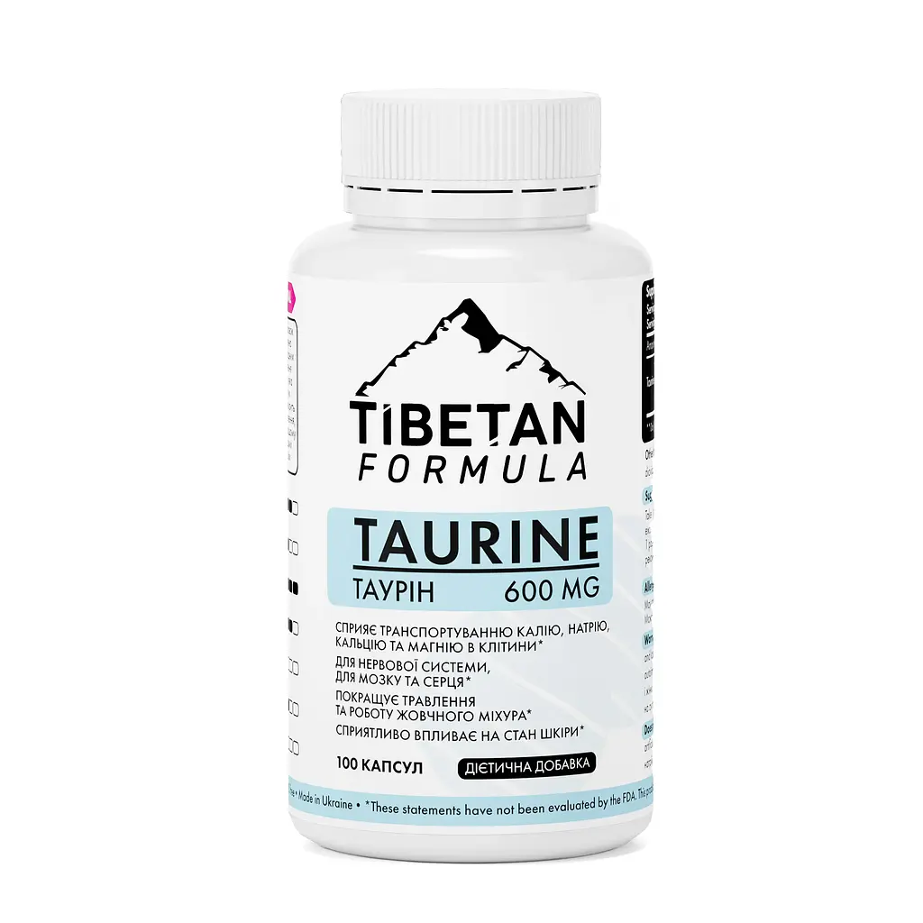 Таурин Tibetan Formula 600 мг 100 капсул