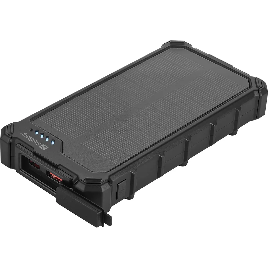 УМБ сонячна Sandberg 10000mAh 22,5W PD Solar Powerbank CampLED, USB-A,USB-C In/Out, PowerThru - фото 2