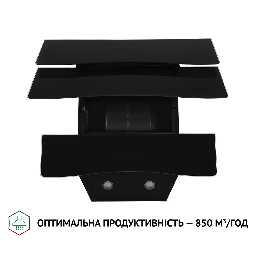 Витяжка декоративна похила Perfelli DNS 6482 D 850 BL LED - фото 6
