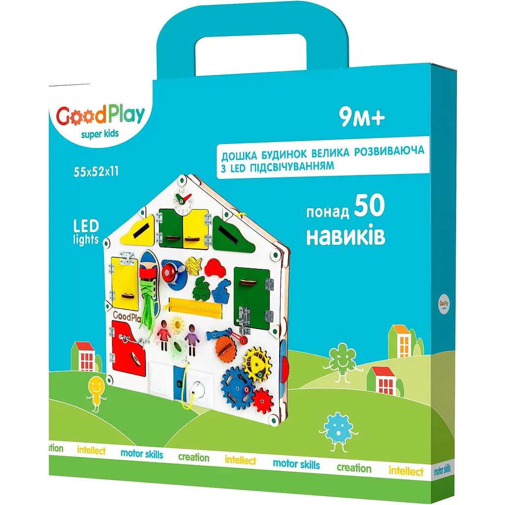 Бизиборд GoodPlay с подсветкой развивающий 55х52х11 см (D004) - фото 6