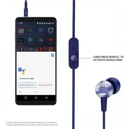 Гарнітура дротова JBL C200SI блакитна - фото 3