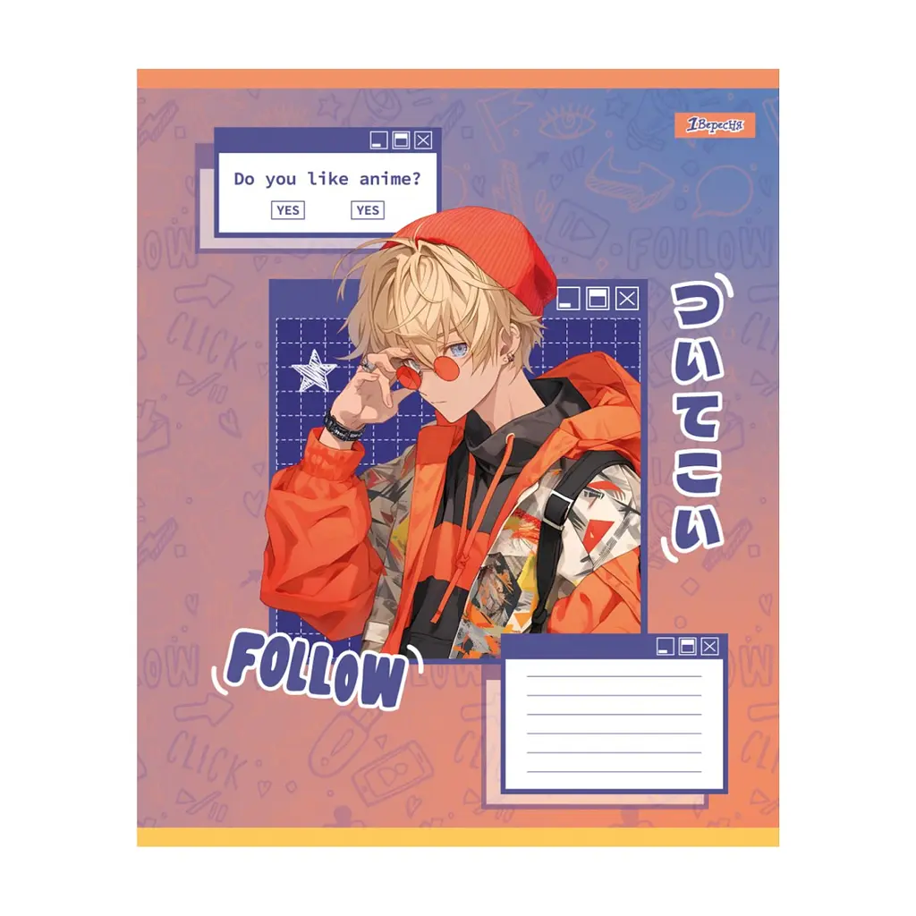 Зошит 1 вересня Follow Anime А5 12 аркушів лінія (768120), в асортименті - фото 5