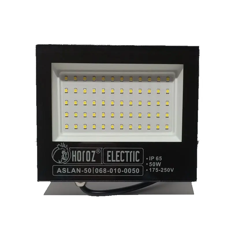 Прожектор світлодіодний Horoz Electric ASLAN-50 50W 6400K чорний