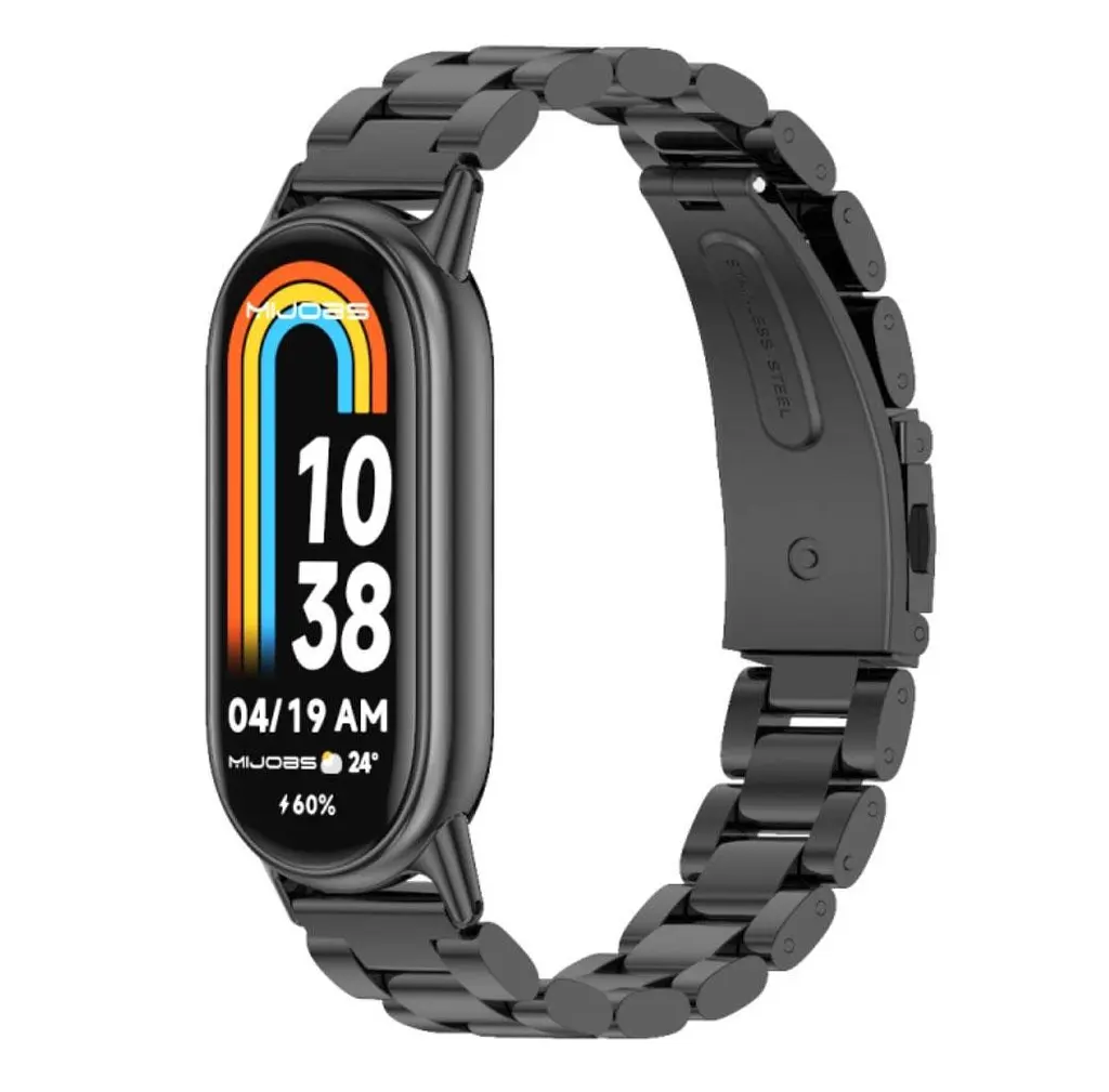 Металевий ремінець Mijobs для фітнес браслета Xiaomi Smart Band 9 Black - фото 2