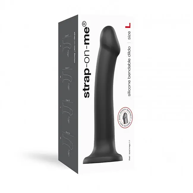 Фалоімітатор Strap-On-Me Dual Density L 19 см чорний - фото 5