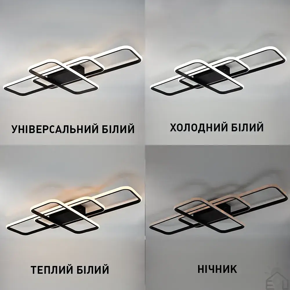 Смарт люстра керована світлодіодна SVEN 3SQ 105 Вт 908x508x80 мм Чорна ESLLSE - фото 3