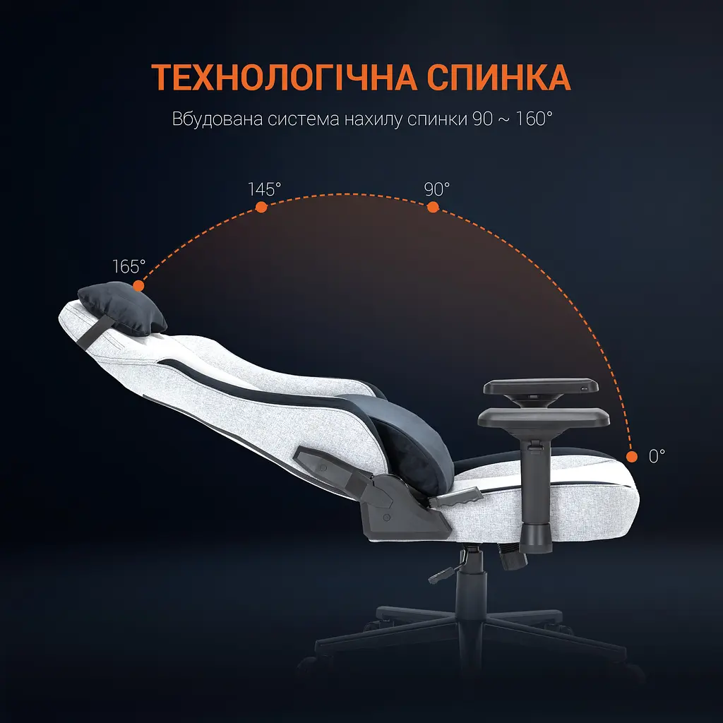 Игровое кресло GamePro Linen fabric Dark grey (GC715DG) - фото 16