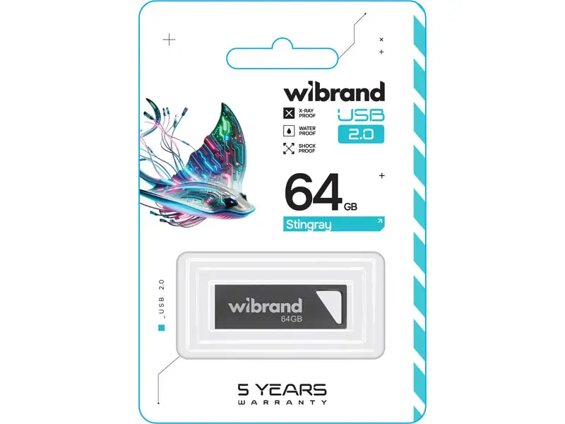 Флешка Wibrand 64 GB Stingray Grey USB 2.0 (WI2.0/ST64U5G) - фото 2