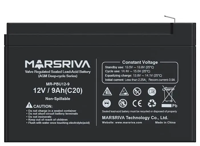 Акумуляторна батарея для ДБЖ Marsriva GEL 12 V / 9 А*ч (MR-PBU12-9) - фото 3