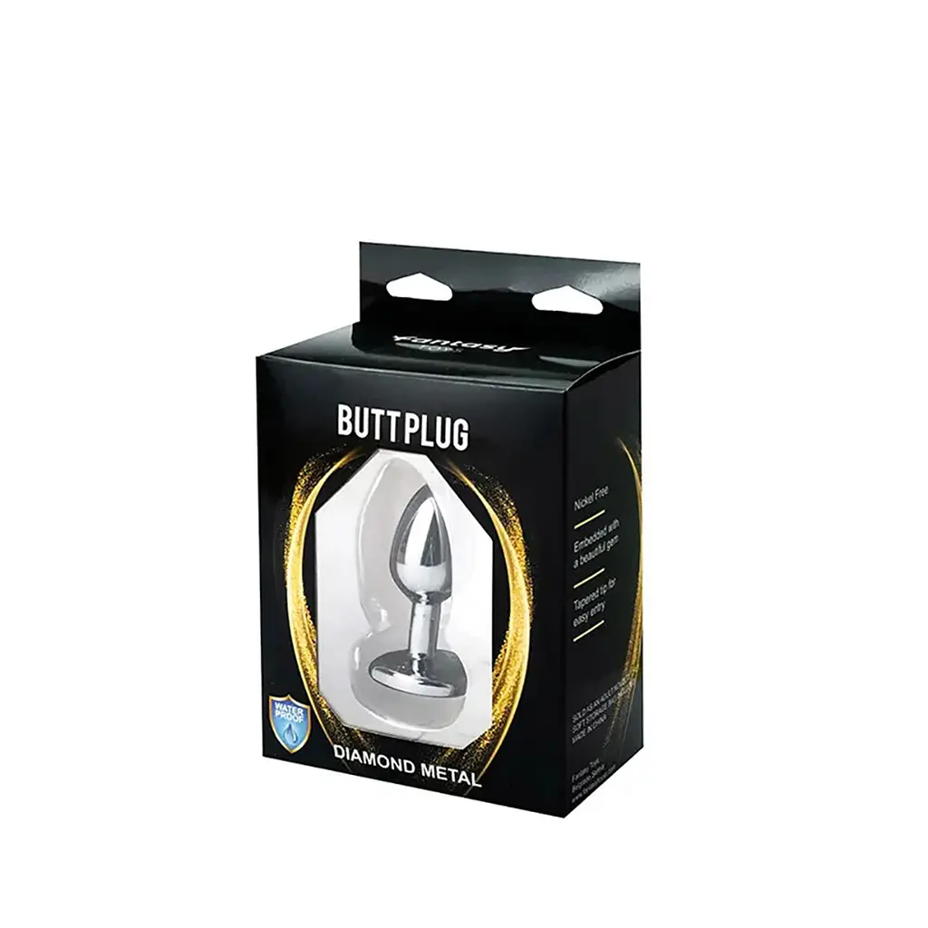 Анальна пробка Fantasy Silver Butt Plug Heart-Shaped M 8 см (чорний) - фото 5