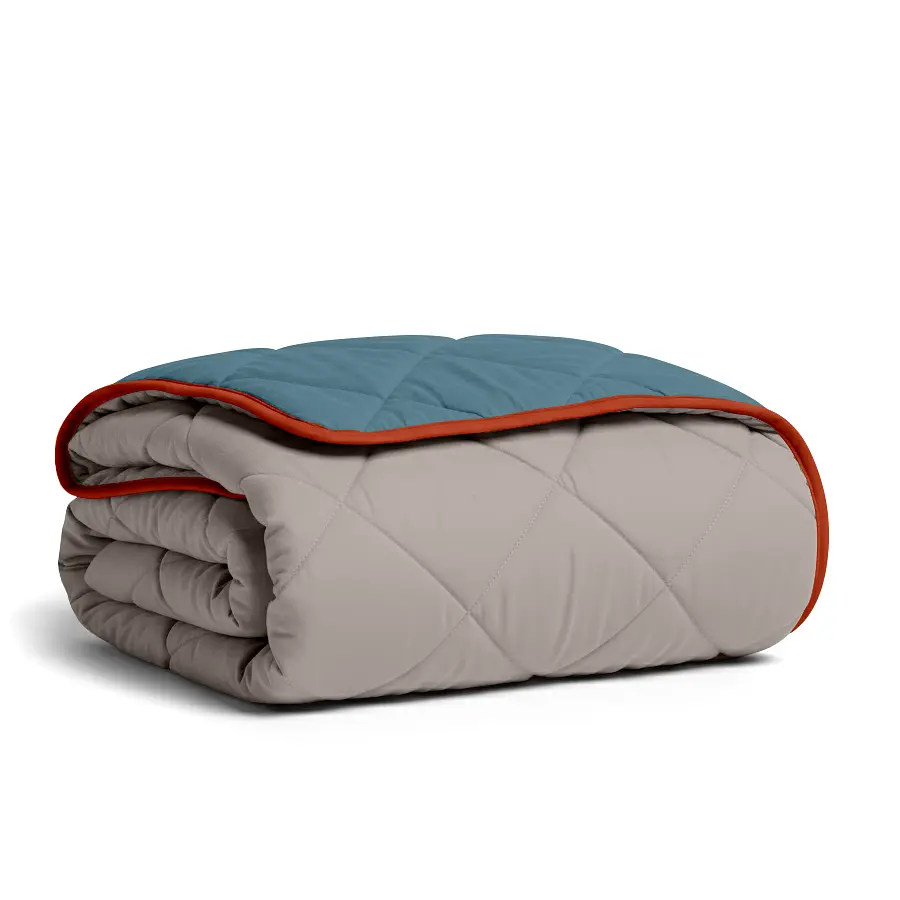 Покривало Cosas OCEAN SAND CS8 200х230 см стьобане двостороннє на ліжко та диван (Blanket_68Sky_84Quartz_kt_103Orange_200x230) - фото 5