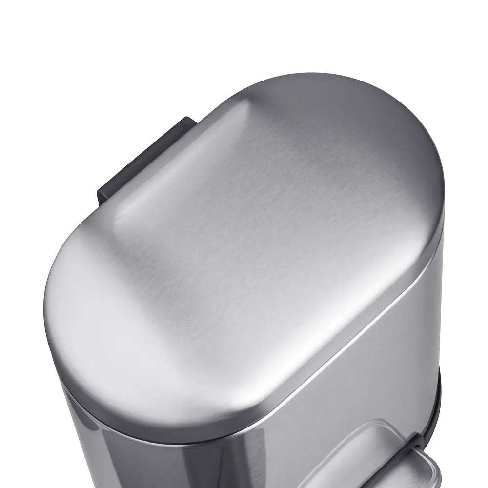 Відро для сміття з плавним закриттям овальне Mixxus Premium Topper-TC0205 SS Color 5л нержавіюча сталь MI7059, Нержавіюча сталь - фото 6