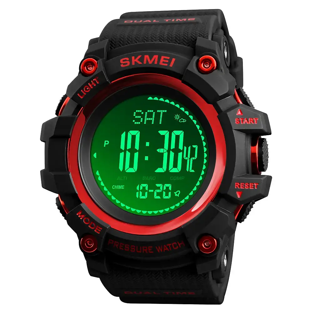 Чоловічий годинник з барометром Skmei 1358 processor (Червоний) - фото 2
