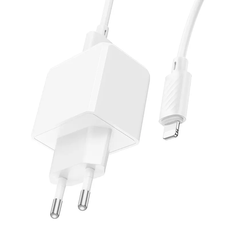 Мережевий зарядний пристрій з кабелем Hoco CS11A Ocean single port charger set(iP) білий - фото 3