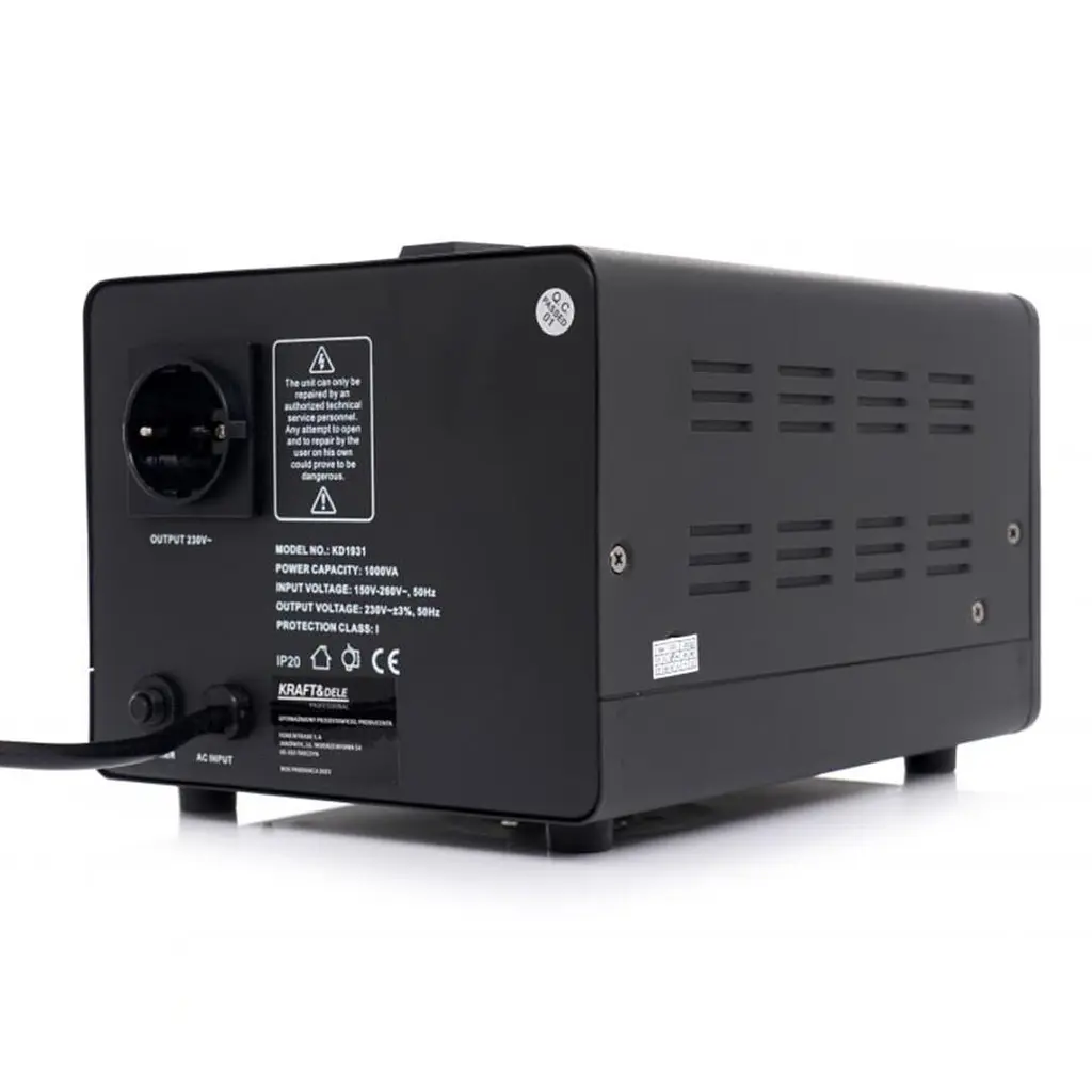 Стабилизатор напряжения KRAFT&DELE KD1931 1000VA 600W 150Vac-260Vac - фото 3