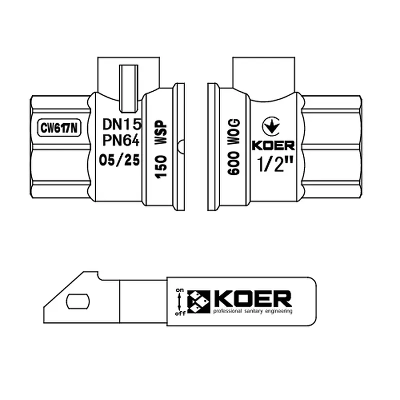 Кран кульовий Ггв Koer Extreme KE.214-15 - 1/2" FF ручка "важіль" червона KR5744 - фото 2