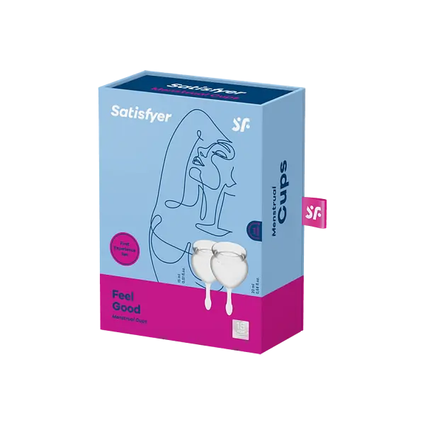 Satisfyer Feel Good - набір менструальних чаш, 15 мл і 20 мл (прозорий) - фото 2