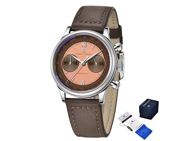 Чоловічий наручний годинник PD-1739 Silver-Brown Pagani Design acs0031168 - фото 2