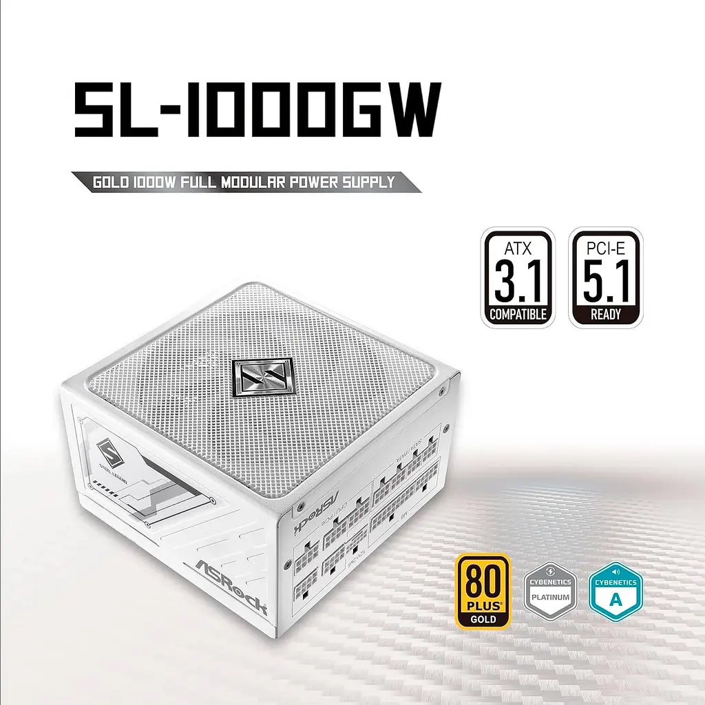 Блок питания ASRock Steel Legend 1000W 80+ Gold White (SL-1000GW) - фото 8