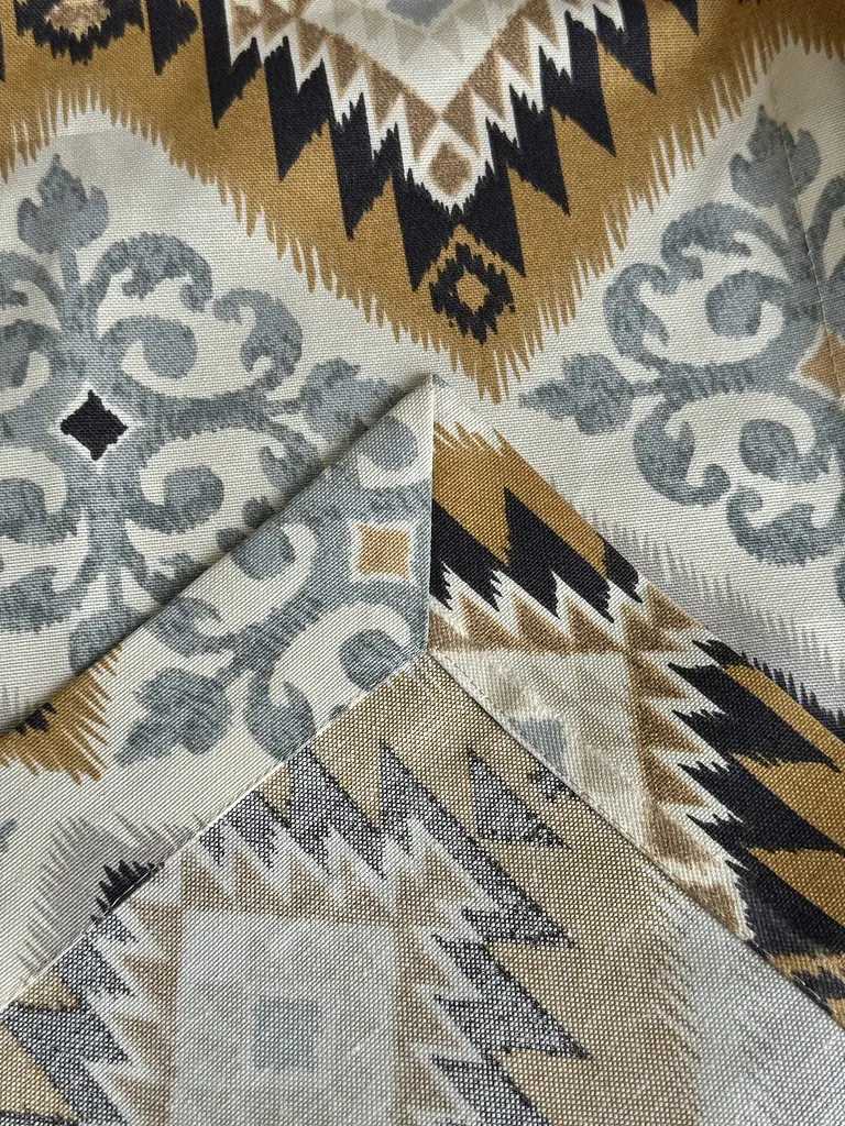 Скатертина столова Ecotton DUCK 170х220 см водовідштовхувальна Орнамент синьо-жовта (25839/2) (25001) - фото 5