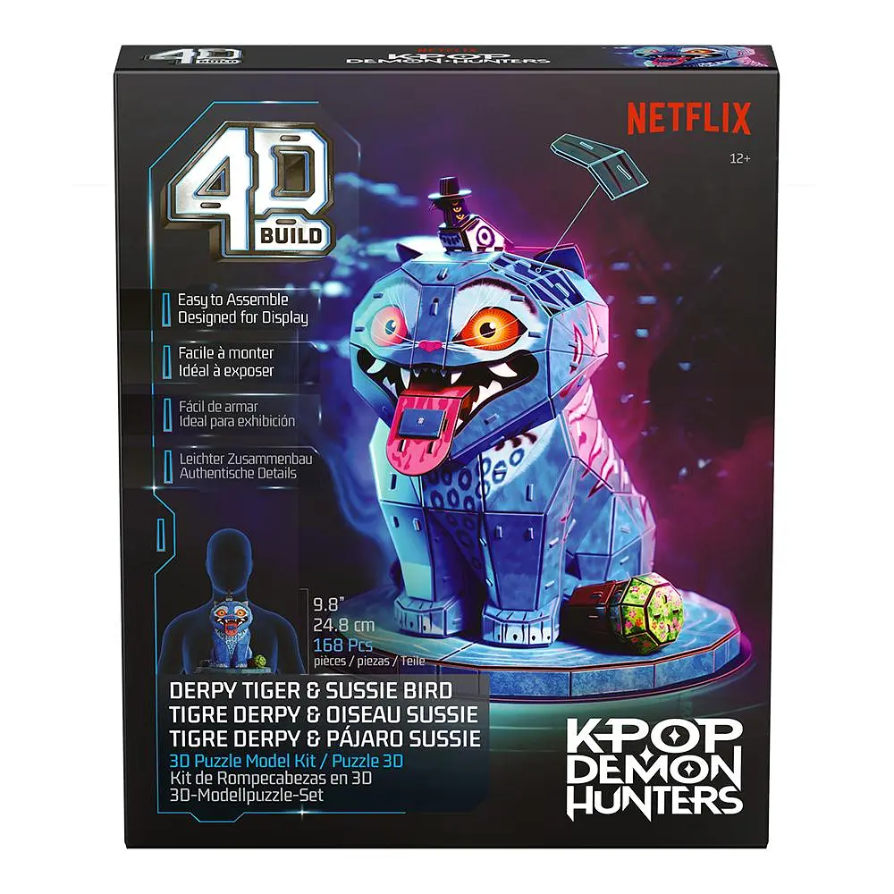 4D Build: Пазл для створення 3D-моделі «Кейпоп-мисливиці на демонів: тигр Дерпі та сорока Сюзі» (168 деталей) 4D Build SM47184/6077589 - фото 9