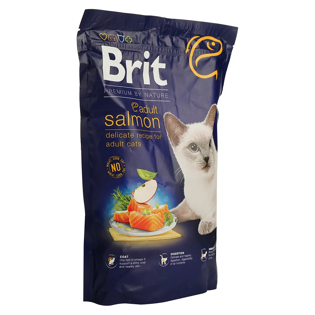 Сухой корм для котов Brit Premium by Nature Cat Adult Salmon, 800 г (с лососем) - фото 3