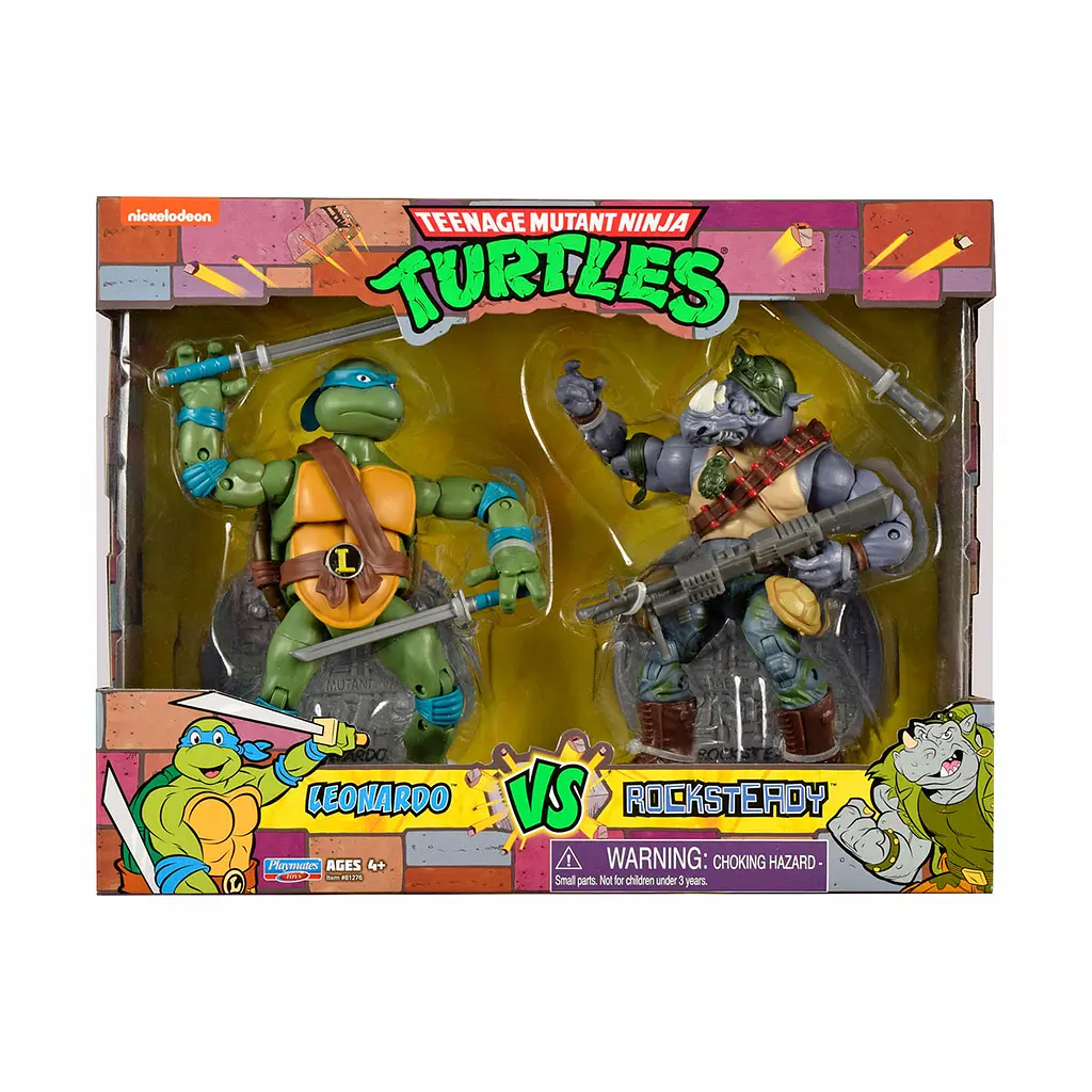Набор фигурок TMNT Черепашки-ниндзя классические Леонардо против Рокстеди, 15 см (81276) - фото 5