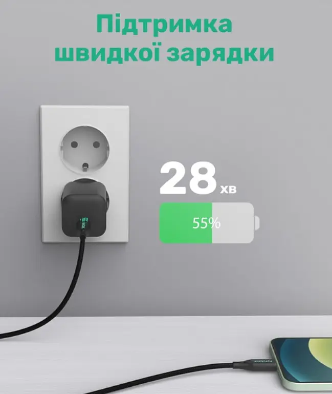 Кабель IRONN Type-C to Lightning PD 20W (1.8m) Black Nylon (CL20BN-L) - фото 3