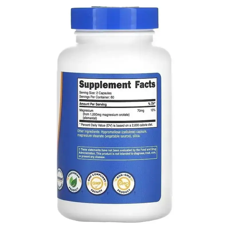 Магній оротат Nutricost 120 капсул - фото 3
