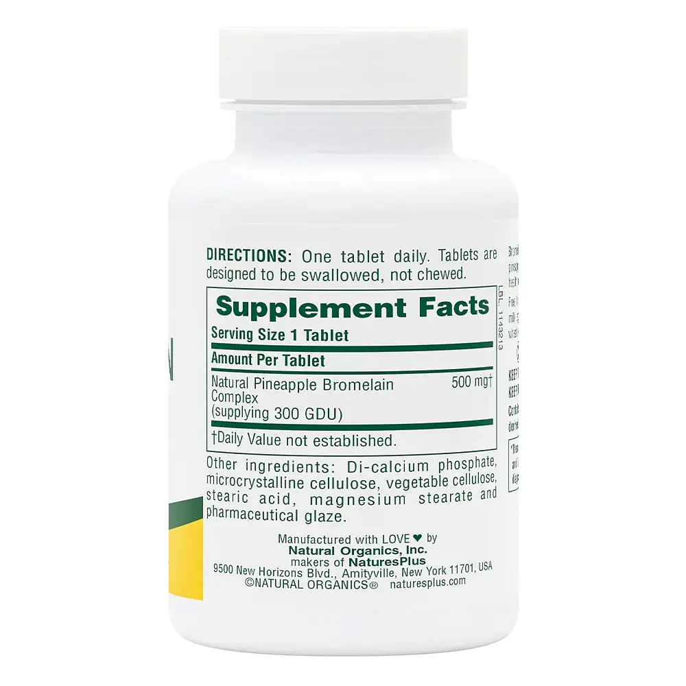 Натуральна добавка Natures Plus Bromelain 500 mg, 90 таблеток - фото 2