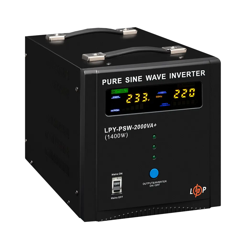 ДБЖ LogicPower LPY-PSW-2000VA+ (1400Вт) 10A/20A з правильною синусоїдою 24V - фото 3
