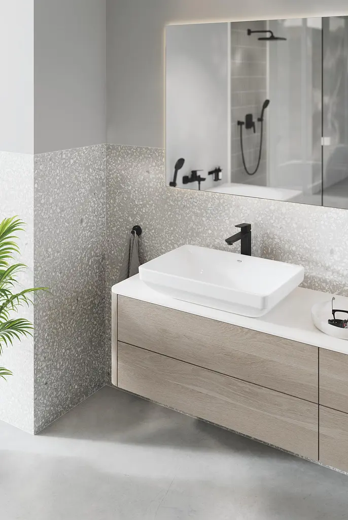 Смеситель для умывальника XL-размера Grohe Cubeo 1017292430 Черный матовый - фото 6