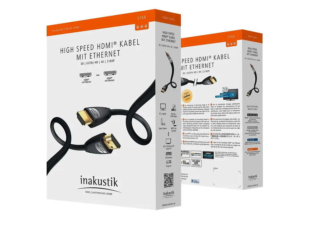 Кабель Inakustik HDMI v.2.0 Star High Speed ​​HDMI Cable with Ethernet 1.5 m - фото 2