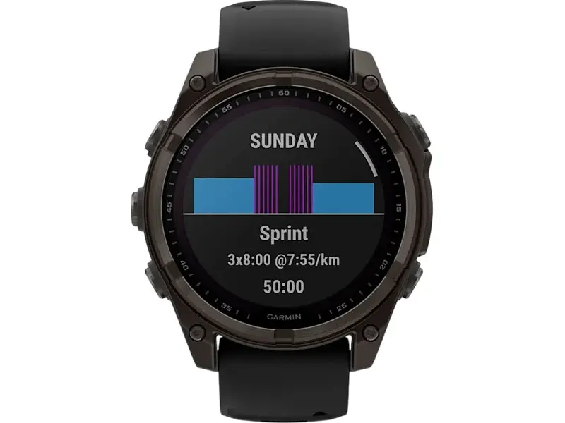 Спортивний годинник Garmin Fenix 8 47mm Solar Sapphire Carbon Gray DLC Titanium w. Black/Pebble Gray S. Band (010-02906-10/11) - фото 4