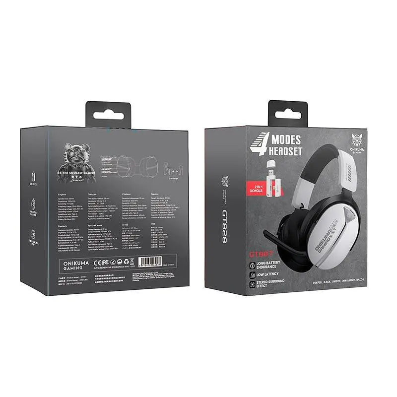 Навушники Onikuma Tri Mode headphones GT887 BT5.4/2.4G/Type-C, 20/60H - фото 3