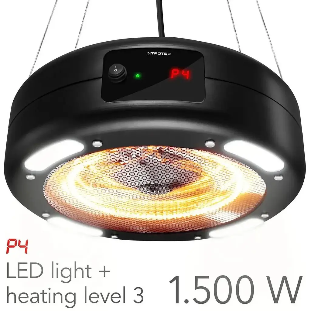 Обігрівач Trotec IR 1550 SC 1500W + LED стельовий інфрачервоний Black - фото 9
