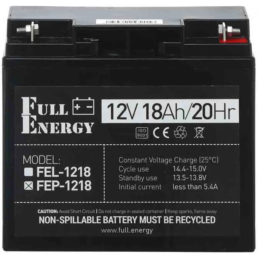 Акумулятор Full Energy FEP-1218 AGM 12V (12V/18Ah/216Wh) [112113] - фото 2